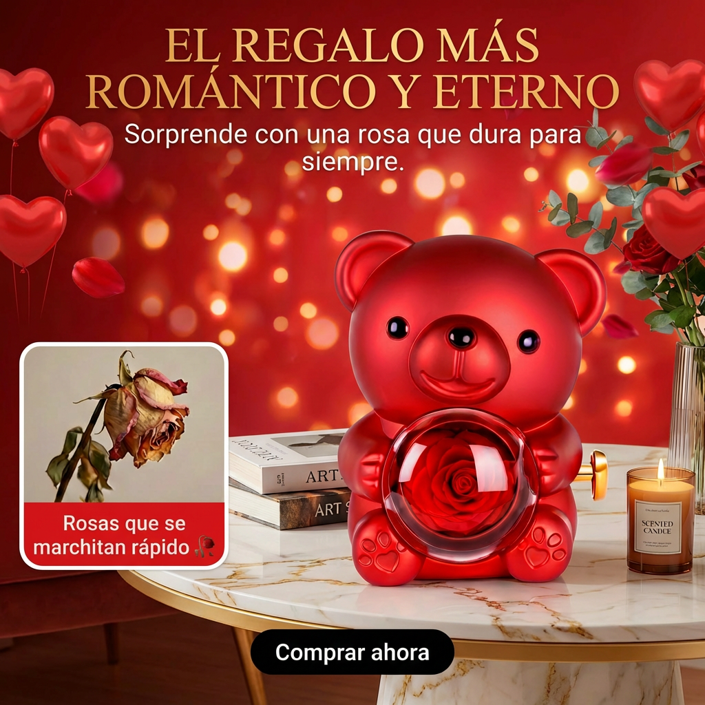 Oso Rosa Eterna con Collar