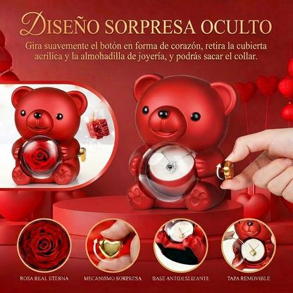 Oso Rosa Eterna con Collar