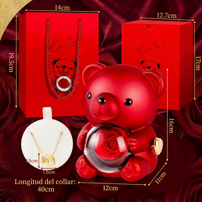 Oso Rosa Eterna con Collar